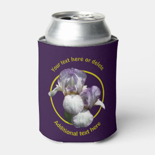 Elegant Iris Flowers Personalized Can Cooler