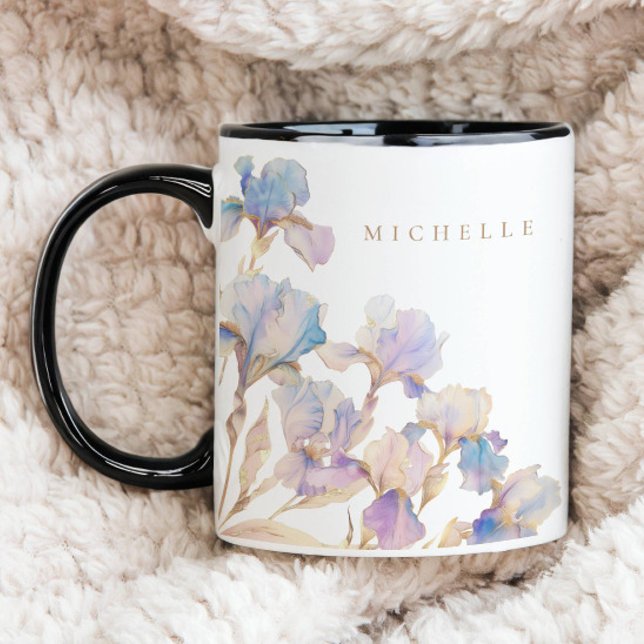 Elegant Iris Personalised Floral Mug (Creator Uploaded)