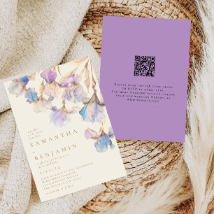 Elegant Iris QR Code Wedding Invitation