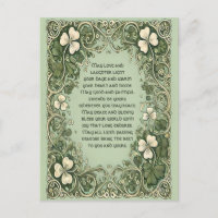 Elegant Irish Blessing with Celtic Shamrock Border
