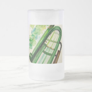 Elegant Irish Harp Frosted Stein - Celtic Music
