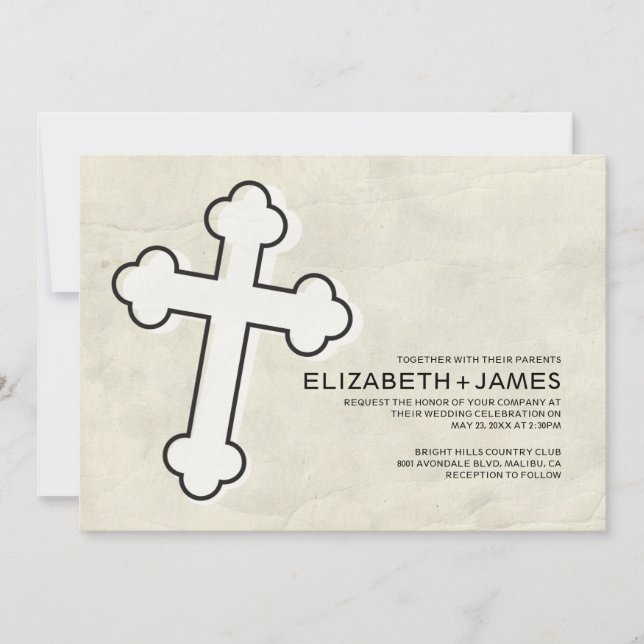 Elegant Iron Cross Wedding Invitations (Front)