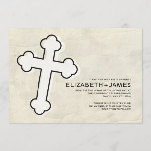 Elegant Iron Cross Wedding Invitations
