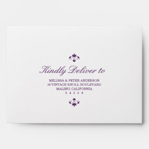 Elegant Ironworks Purple Mailing Return Address Envelope