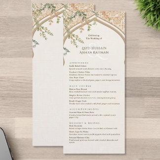 Elegant Islamic Arch Floral Wedding Menu