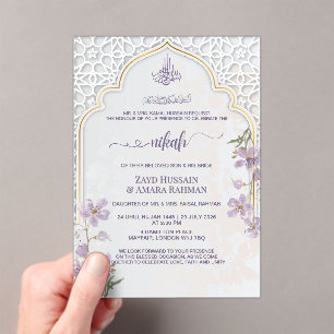 Elegant Islamic Arch Nikah Invitation Muted P