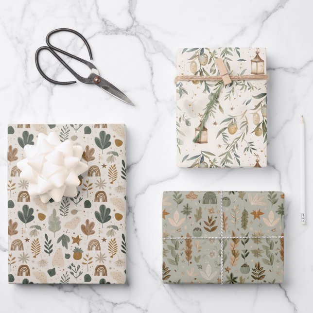 Elegant Islamic Garden Wrapping Paper Set (Front)