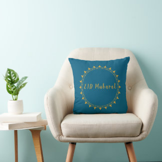 Elegant Islamic Mandala "Eid Mubarak" Decorative  Cushion