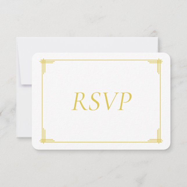  Elegant Island Citrus Yellow Green Wedding RSVP (Back)