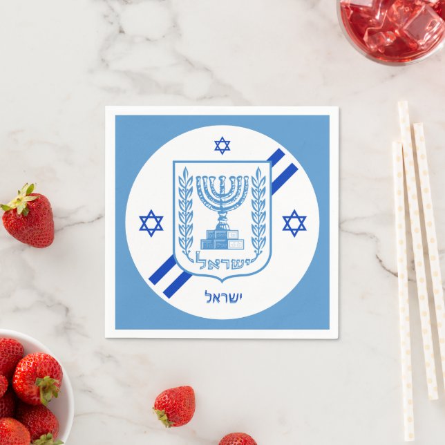 Elegant Israel Napkinks & Israeli Flag / Party Napkin (Insitu)