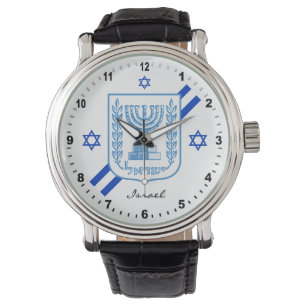 Elegant Israel Watch & Israeli Flag 