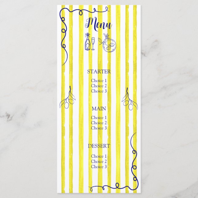 Elegant Italian Birthday  Menu (Front)