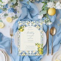 Elegant Italian Blue Tile Lemon Wedding
