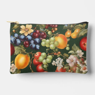 Elegant Italian Design with Fruits and Flowers Accessory Pouch