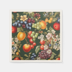 Elegant Italian Design with Fruits and Flowers Napkin