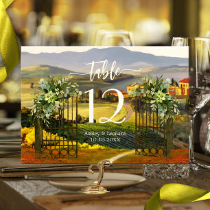 Elegant Italian Fine Art Wedding Table Number Card
