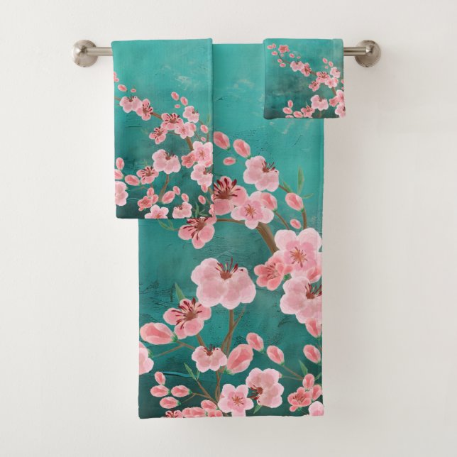 Elegant Italian Floral  Bath Towel Set (Insitu)