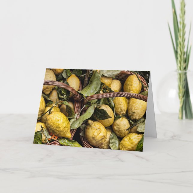 Elegant Italian Lemon Basket Amalfi Coast Lemons Card (Front)