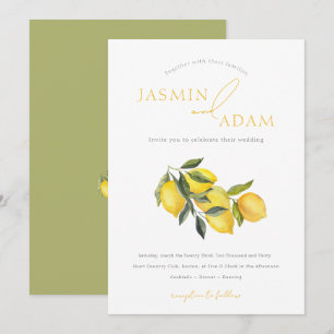 Elegant Italian Lemon Botanical Wedding Invitation