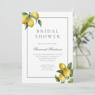 Elegant Italian Lemon Summer Bridal Shower Invitation