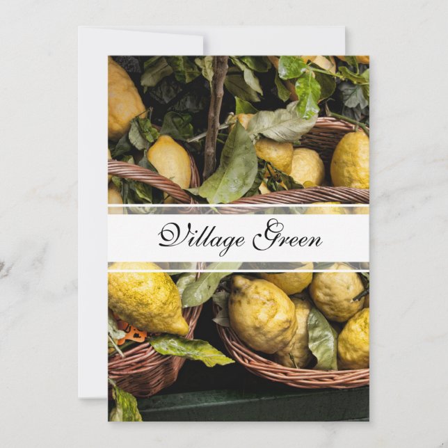 Elegant Italian Lemons in a Basket Invitation (Front)
