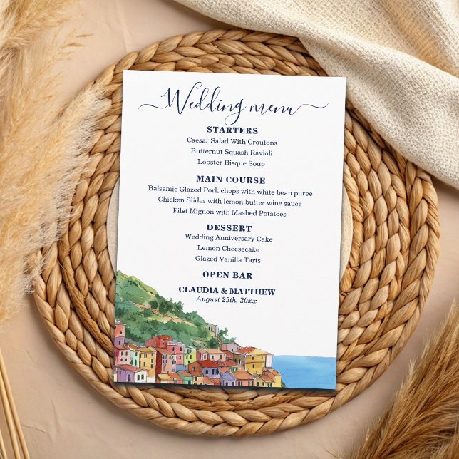 Elegant Italian Riviera Wedding Menu (Creator Uploaded)