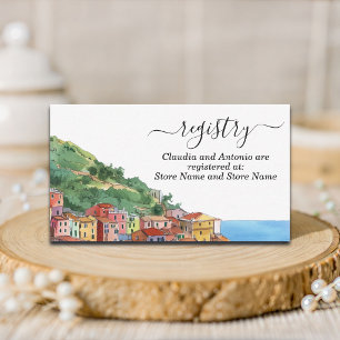 Elegant Italian Riviera Wedding Registry Card