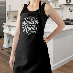 Elegant Italian Sicilian Roots Heritage Design Apron