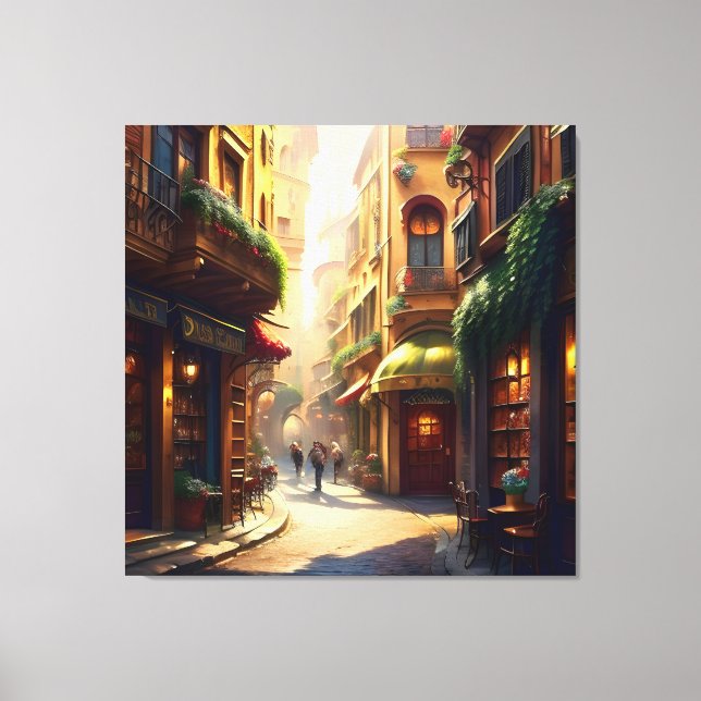 Elegant Italian Street Two Canvas Print (Front)