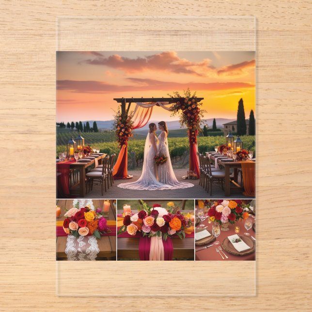Elegant Italian Sunset Wedding Décor Acrylic Invitations (Front)