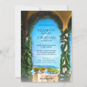 Elegant Italian Villa Arch Destination Wedding Invitation
