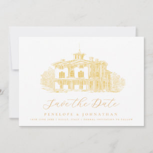 Elegant Italian Villa Gold Destination Wedding Save The Date