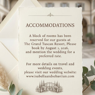 Elegant Italian Villa Watercolor Wedding Enclosure Card
