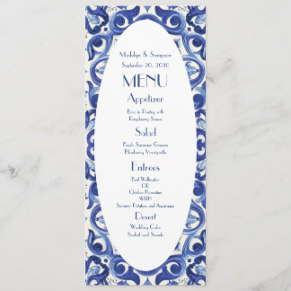 Elegant Italy blue La Dolce Vita Flat Menu