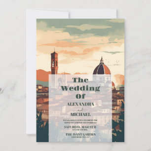 Elegant Italy Florence Destination Wedding Invitation