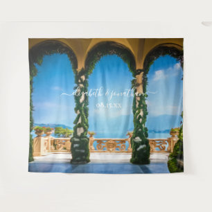 Elegant Italy Wedding Arches Photo Booth Backdrop Tapestry