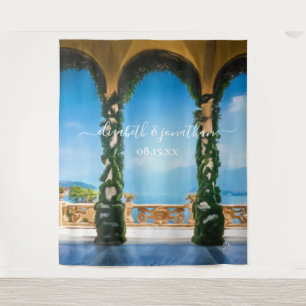Elegant Italy Wedding Arches Photo Booth Backdrop Tapestry