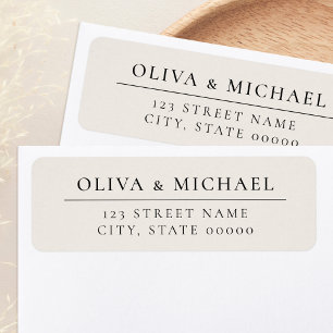 Elegant Ivory and Black Minimalist Return Address 