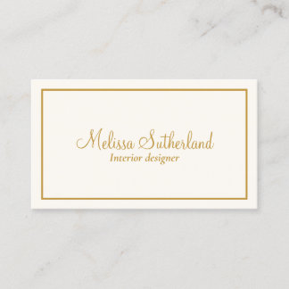 Elegant ivory and gold  business card