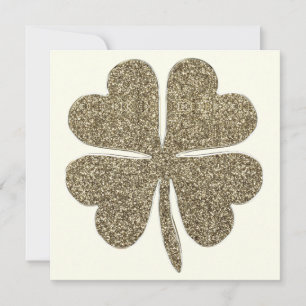 Elegant Ivory and Gold Look Four Leaf Clover