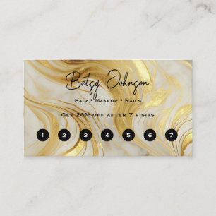 Elegant Ivory and Gold Marbled Loyalty Card