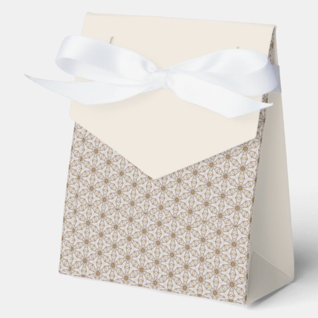 Elegant Ivory and Gold Starlight Favour Box (Front)
