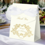 Elegant ivory and gold vintage wedding template favour box<br><div class="desc">Elegant ivory and gold vintage rococo ornate frame wedding template favour box</div>