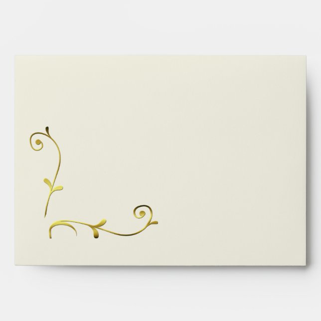 Elegant Ivory and Gold Wedding Invitation Envelope (Front)