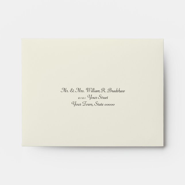 Elegant Ivory and Gold Wedding RSVP Envelope (Front)