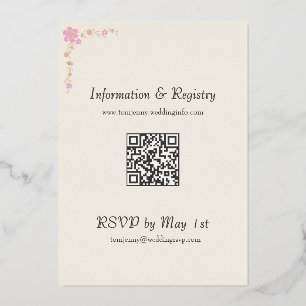Elegant Ivory and Pink Botanical Wedding Gold