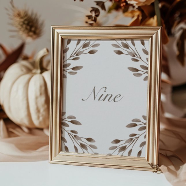 Elegant Ivory & Ash Fall Botanical Table Numbers (Creator Uploaded)