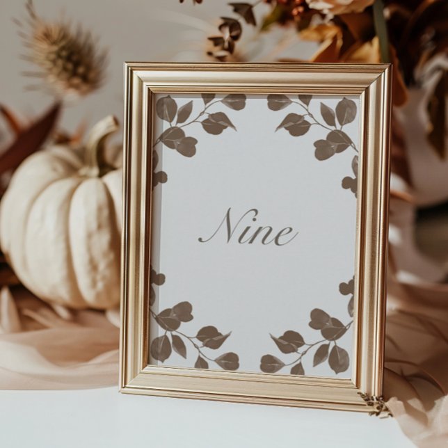 Elegant Ivory & Ash Fall Botanical Table Numbers (Creator Uploaded)