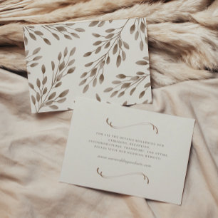 Elegant Ivory & Ash Fall Botanical Wedding Detail Enclosure Card