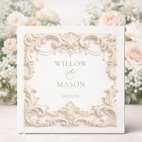 Elegant Ivory Baroque Square